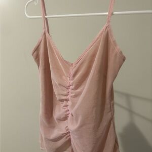 Gap Y2K Body Pink Ruched Spaghetti Strap Top